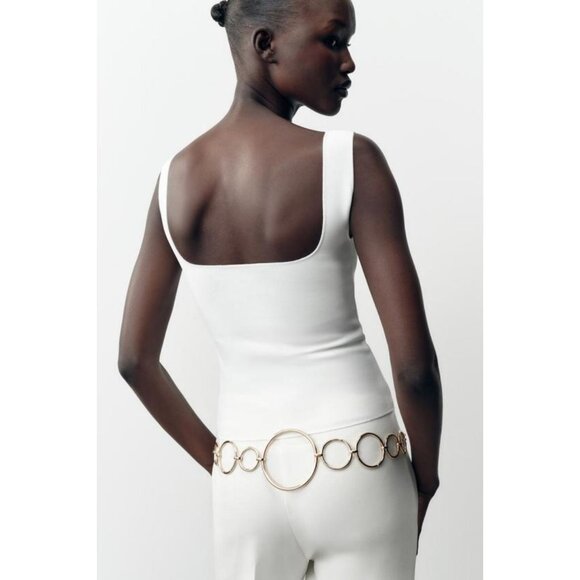 ZARA FLORAL EMBROIDERED STRETCH TOP - Picture 4 of 6